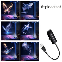 LED USB Projector Light 3/6pcs Projection