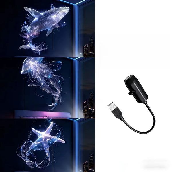 LED USB Projector Light 3/6pcs Projection