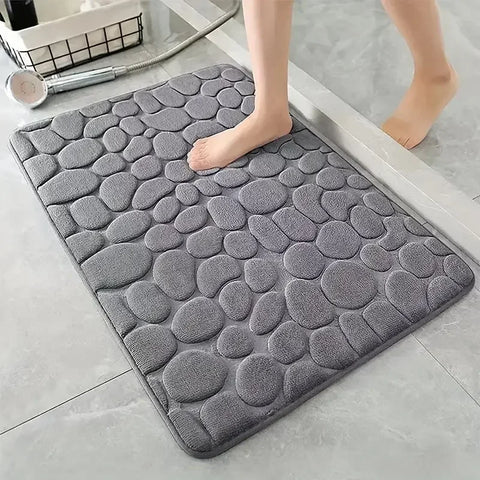 3D Non Slip Bathroom Mat Cobblestone