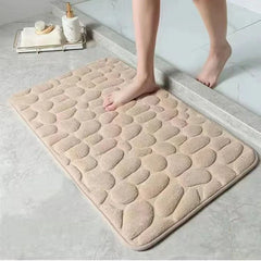 3D Non Slip Bathroom Mat Cobblestone