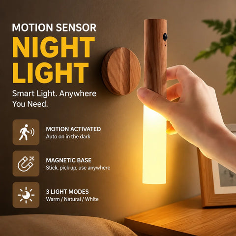 Smart Motion Sensor Night Light LED Rechargeable
