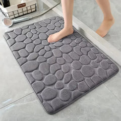 3D Non Slip Bathroom Mat Cobblestone