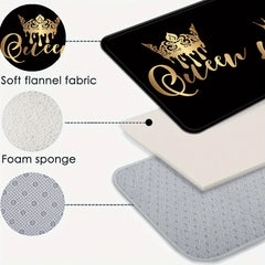 3pcs Crown Letter Bathroom Rug Set Non-Slip
